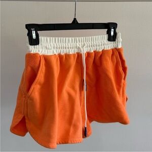 Orange and White Terry Cloth Shorts